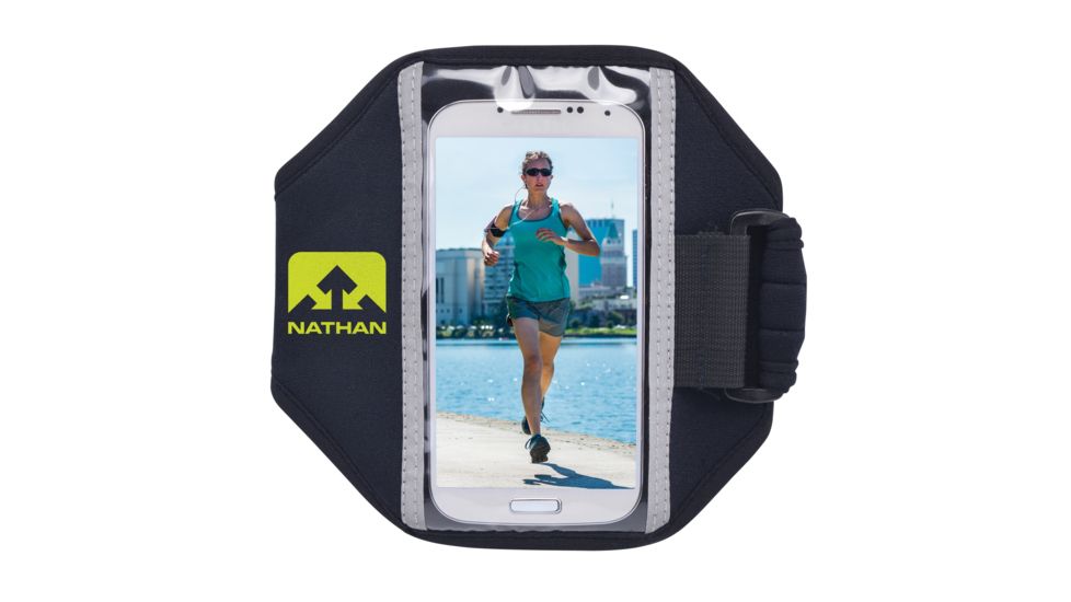 Nathan Super 5K Smartphone Armband, Black/Sulfur Spring NS4923-0031-00