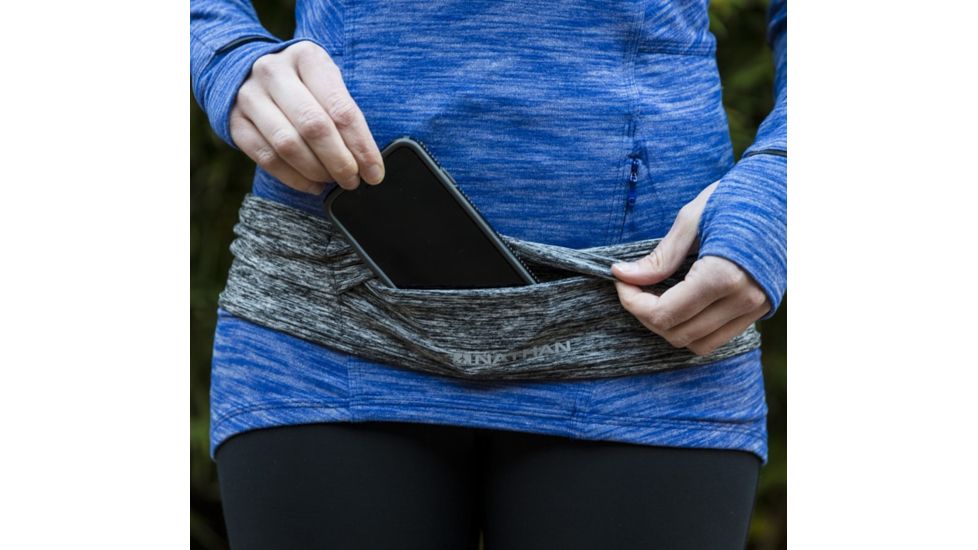 Nathan The Hipster Waist Belt with Pockets -Heathered, Heathered Grey, XS NS7701-0251-31