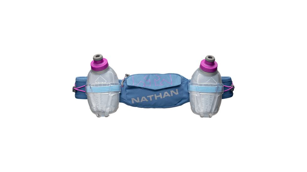 Nathan Trail Mix Plus Insulated 2, Hydration Belt, Quiet Harbor/Cerulean/Purple Cactus, NS4643-0421-00