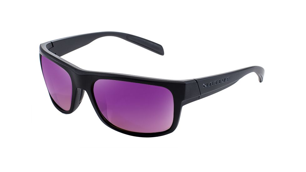 Native Eyewear Ashdown, Matte Black Frame, Violet Reflex Lens, 186 302 531