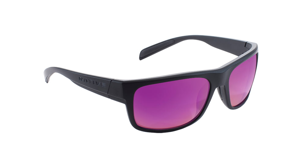 Native Eyewear Ashdown, Matte Black Frame, Violet Reflex Lens, 186 302 531