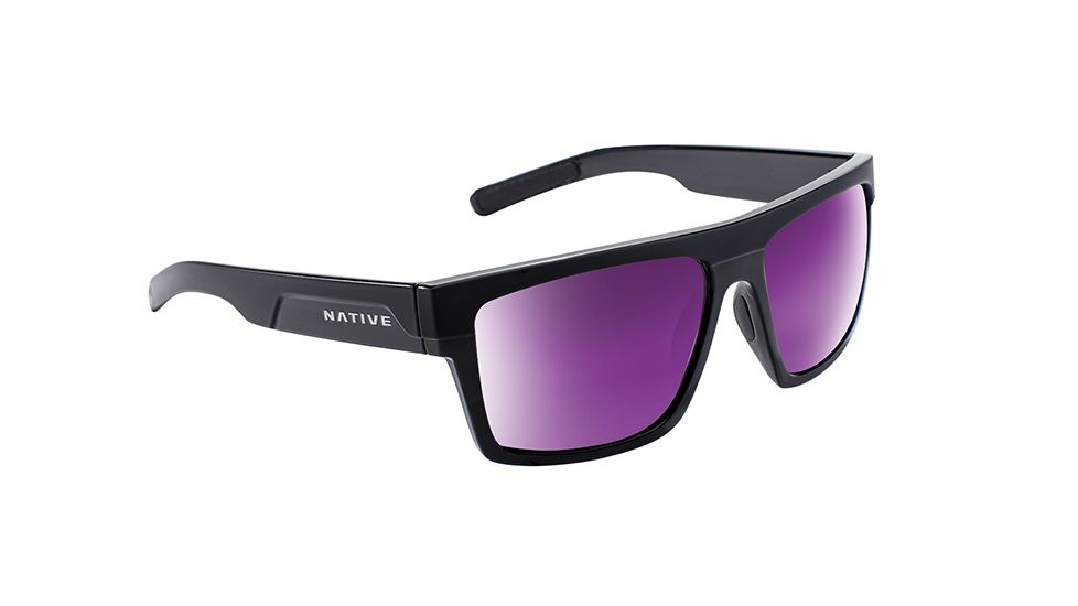 Native Eyewear El Jefe, Matte Black / Gloss Black Frame, Violet Reflex Len, 191 930 531