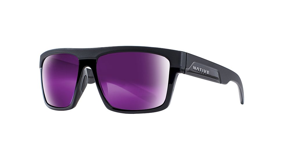 Native Eyewear El Jefe, Matte Black / Gloss Black Frame, Violet Reflex Len, 191 930 531