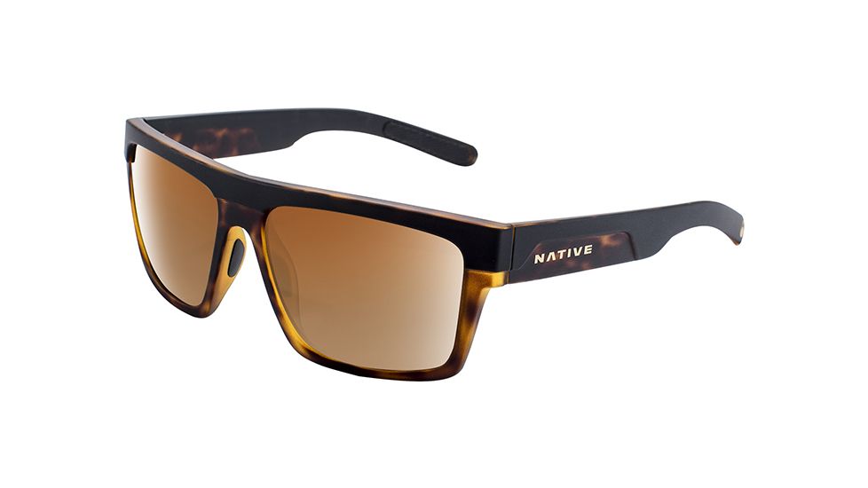 Native Eyewear El Jefe, Matte Black / Maple Tort Frame, Bronze Reflex Lens, 191 924 527