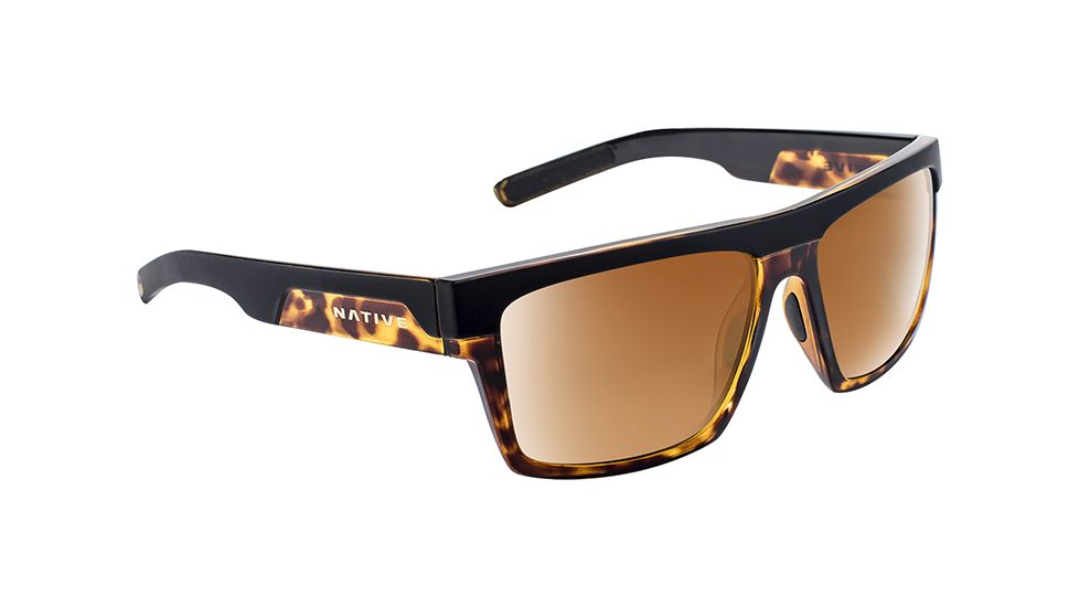 Native Eyewear El Jefe, Matte Black / Maple Tort Frame, Bronze Reflex Lens, 191 924 527