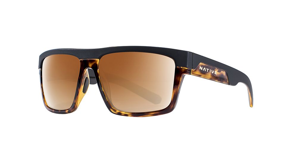 Native Eyewear El Jefe, Matte Black / Maple Tort Frame, Bronze Reflex Lens, 191 924 527