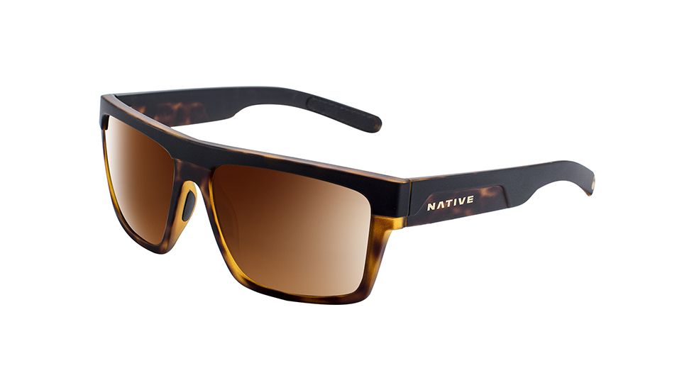 Native Eyewear El Jefe, Matte Black / Maple Tort Frame, Brown Lens, 191 924 524