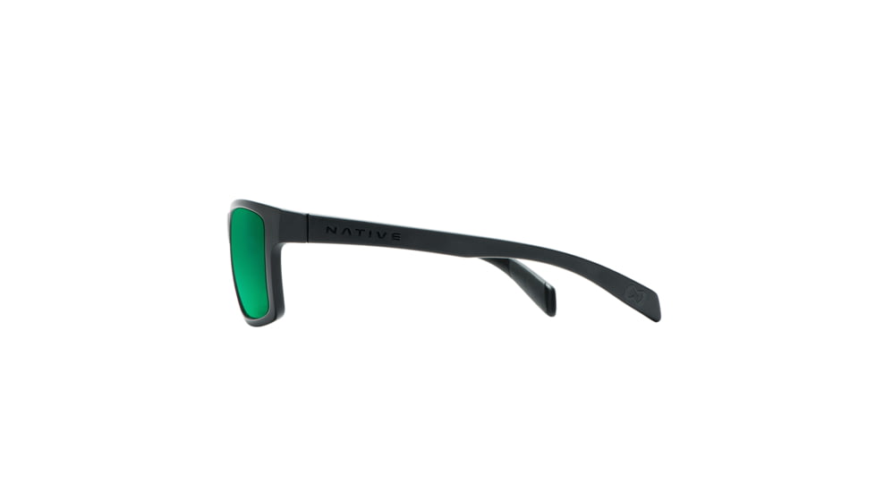 Native Eyewear Flatirons, Matte Black Frame, Green Reflex Lens, 172 302 529