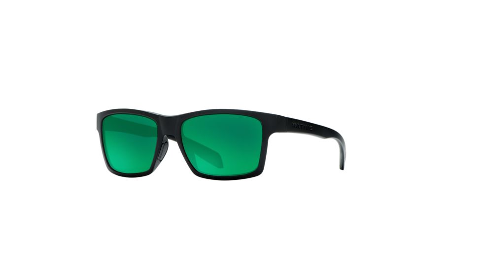 Native Eyewear Flatirons, Matte Black Frame, Green Reflex Lens, 172 302 529