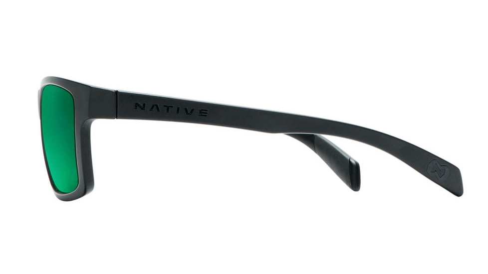Native Eyewear Flatirons Sunglasses,Asphalt Frame,Green Reflex Lens,Polarized,172 302 529