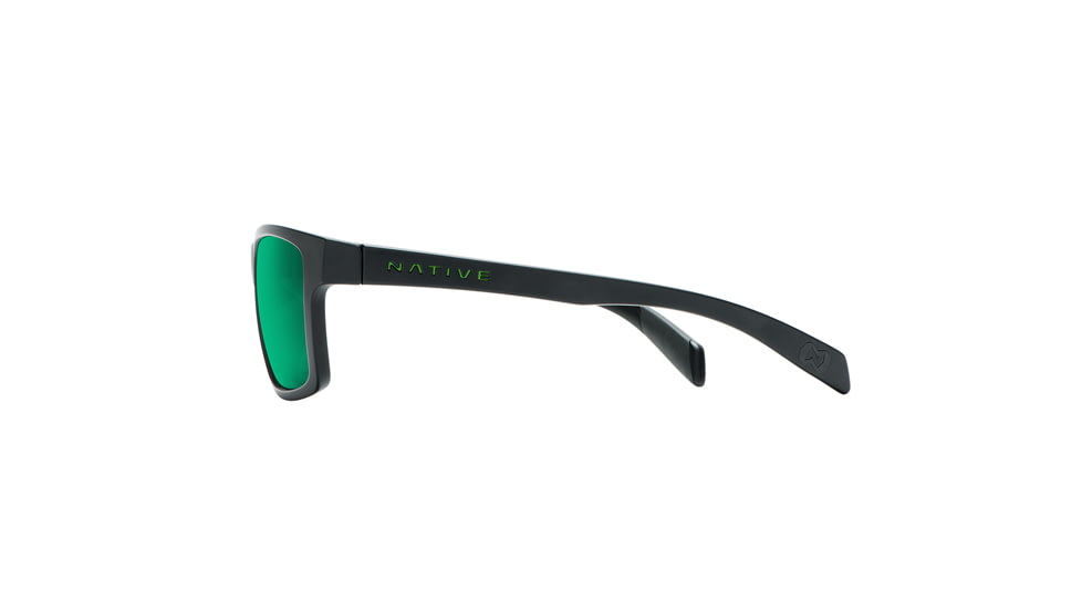 Native Eyewear Flatirons, Matte Black Frame, Green Reflex Lens, 172 302 529