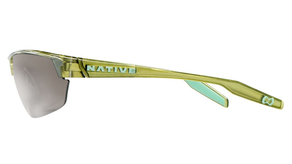 Native Eyewear Hardtop Ultra Sunglasses,Metallic Fern Frame,Silver Reflex Lens,Polarized,171 391 528