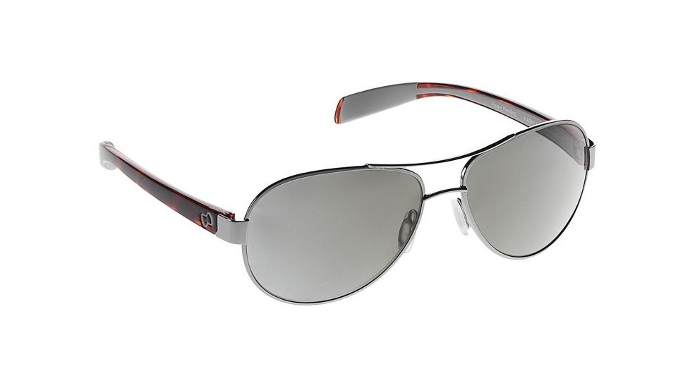 Native Eyewear Haskill Sunglasses, Chrome/Maple Tort/Light Grey Frame, Silver Reflex Lens, Polarized, 164 378 528