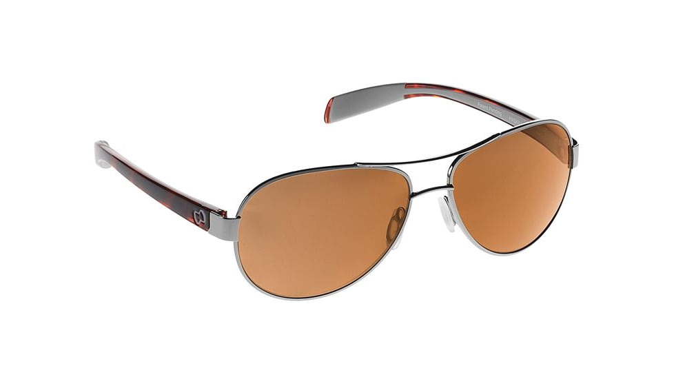 Native Eyewear Haskill Sunglasses, Chrome/Maple Tort/Light Grey Frame, Brown Lens, Polarized, 164 378 524