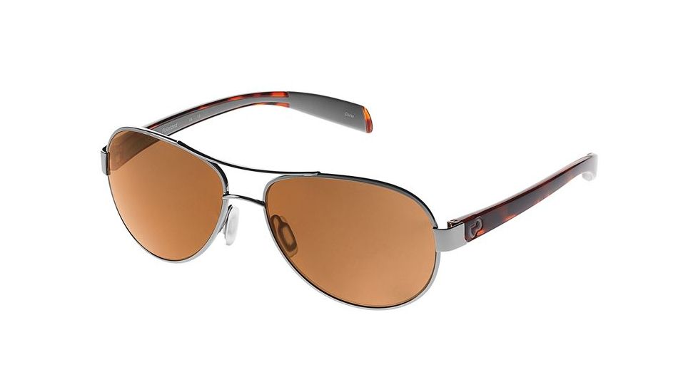 Native Eyewear Haskill Sunglasses, Chrome/Maple Tort/Light Grey Frame, Brown Lens, Polarized, 164 378 524