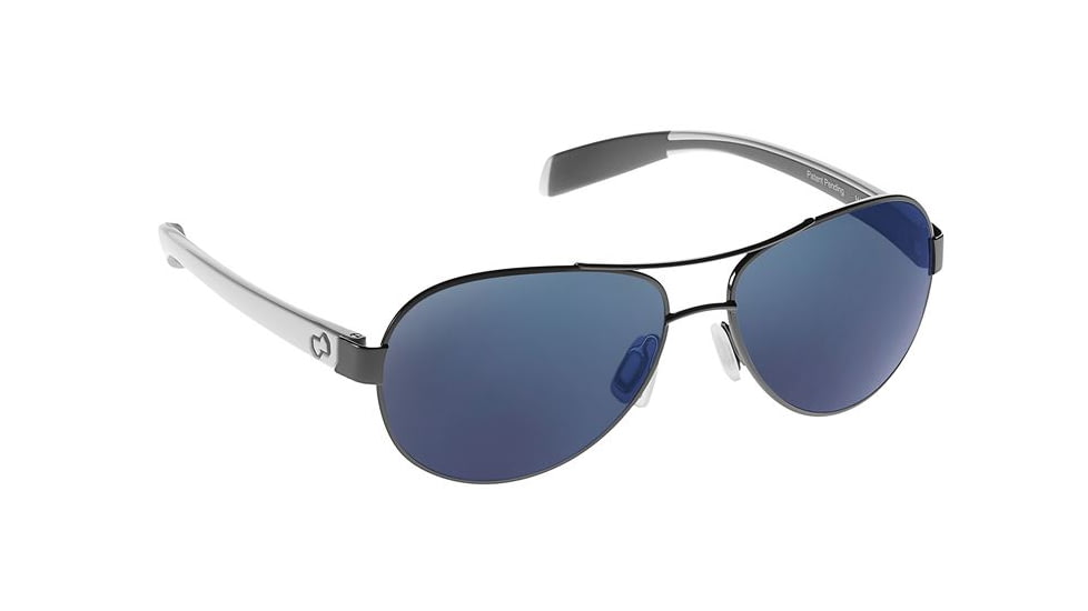 Native Eyewear Haskill Sunglasses, Gunmetal/White/Grey Frame, Blue Reflex Lens, Polarized, 164 380 526