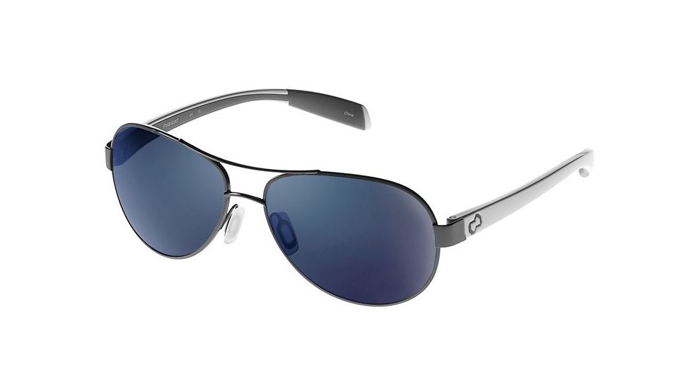Native Eyewear Haskill Sunglasses, Gunmetal/White/Grey Frame, Blue Reflex Lens, Polarized, 164 380 526
