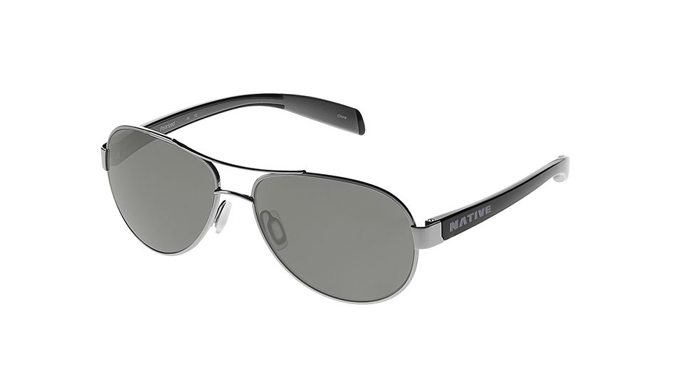 Native Eyewear Haskill Sunglasses,Chrome/Iron/Gray Frame,Gray Lens,Polarized,164 377 523