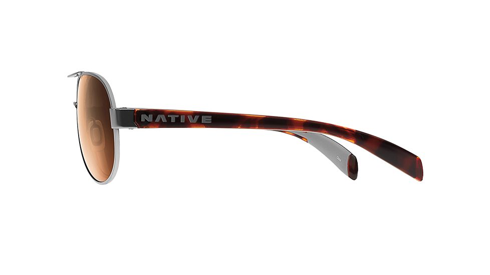 Native Eyewear Haskill Sunglasses,Chrome/Maple Tort/Light Grey Frame,Brown Lens,Polarized,164 378 524