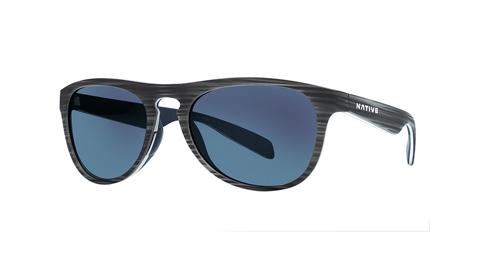 Native Eyewear Sanitas Sunglasses,Driftwood/White/Blue Frame,Blue Reflex Gray Lens,Polarized,180 908 526