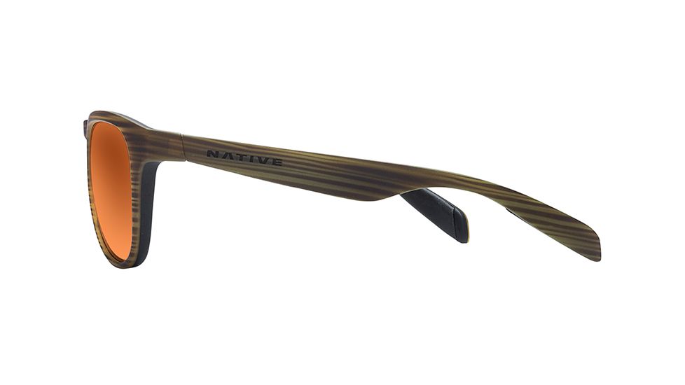 Native Eyewear Sanitas Sunglasses,Wood/Black Frame,Bronze Reflex Brown Lens,Polarized,180 903 527