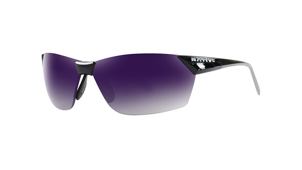 Native Eyewear Vigor AF, Gloss Black Frame, Violet Reflex Lens, 194 300 531