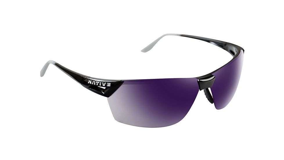 Native Eyewear Vigor AF, Gloss Black Frame, Violet Reflex Lens, 194 300 531