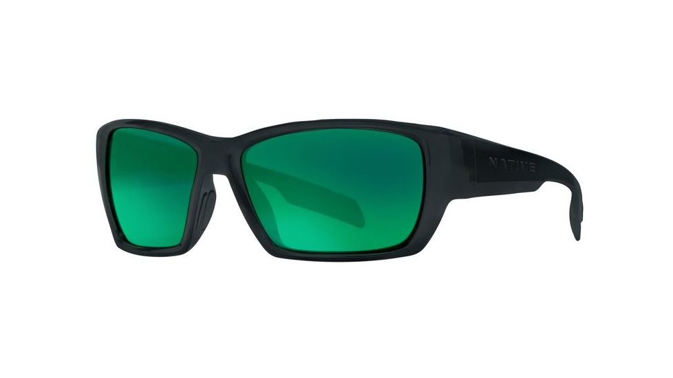 Native Eyewear Ward Sunglasses,Asphalt Frame,Green Reflex Lens,Polarized,173 302 529