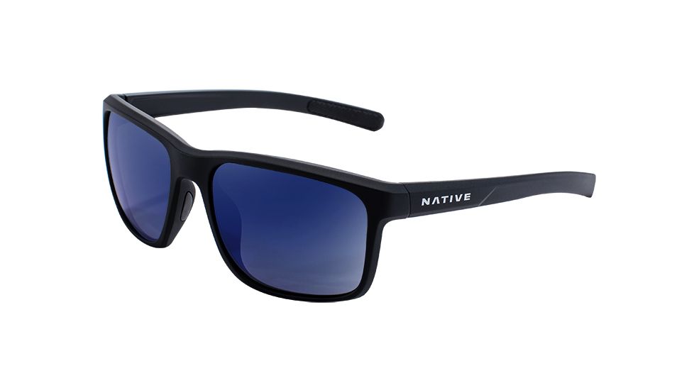 Native Eyewear Wells, Matte Black Crystal Frame, Blue Reflex Lens, 190 928 526