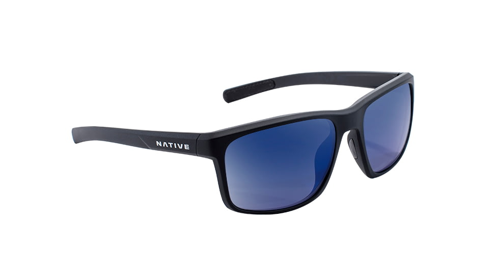 Native Eyewear Wells, Matte Black Crystal Frame, Blue Reflex Lens, 190 928 526