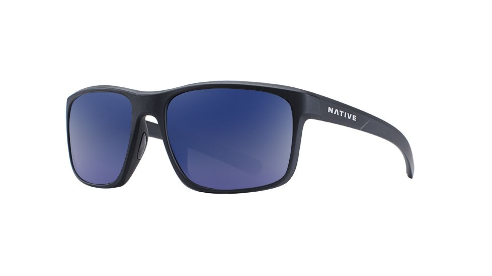 Native Eyewear Wells, Matte Black Crystal Frame, Blue Reflex Lens, 190 928 526