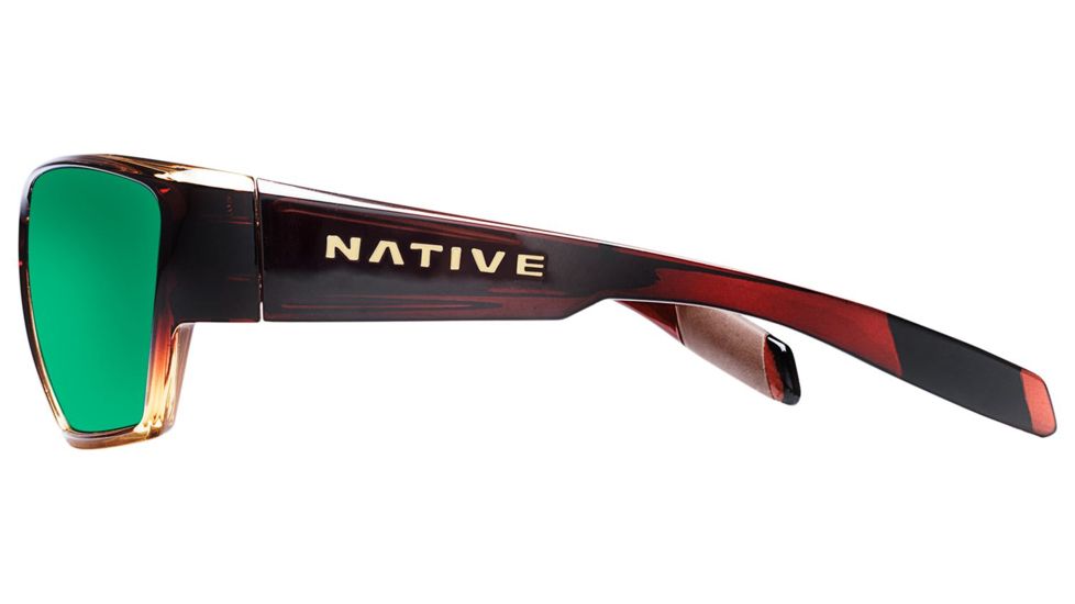 Native Eyewear Wolcott Sunglasses,Stout Fade Frame,Green Reflex Brown Lens,Polarized,181 383 529