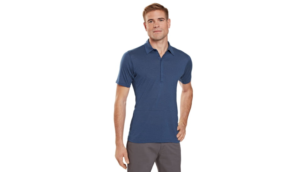 Nau Ayre Polo - Men's-Majestic Stripe-Small