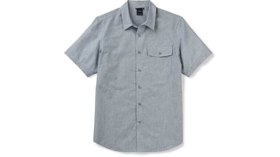 Nau Bloq Button Up Shirt - Short Sleeve - Men's, Lagoon, Medium, 586M01-434-M