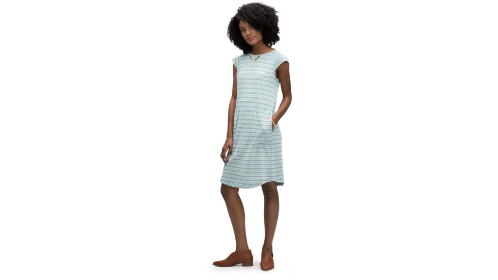 Nau Kanab Capsleeve Dress - Women's, Jade Stripe, Small, 716W01-387-S