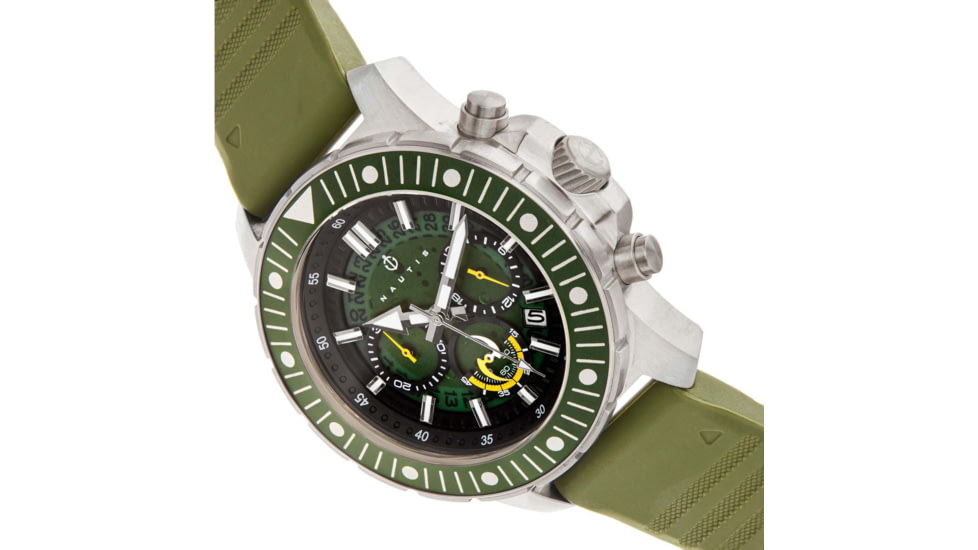 Nautis Caspsian Chronograph Strap Watch w/Date, Olive, One Size, 21227G-E