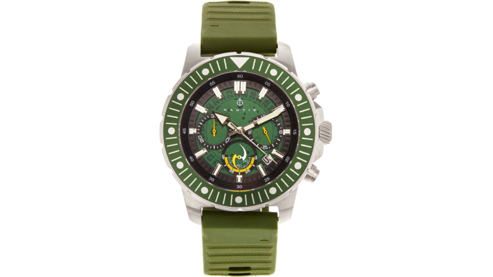 Nautis Caspsian Chronograph Strap Watch w/Date, Olive, One Size, 21227G-E