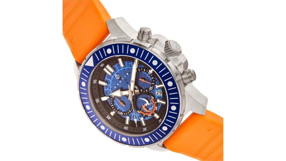 Nautis Caspsian Chronograph Strap Watch w/Date, Orange/Blue, One Size, 21227G-A