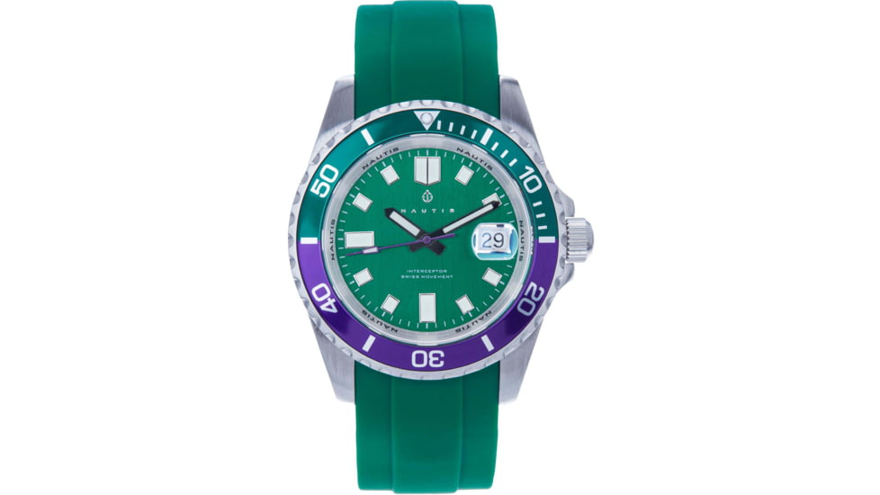 Nautis Interceptor Watch Box Set w/Interchangable Bands &amp; Date Display, Green, One Size, 19161G-H