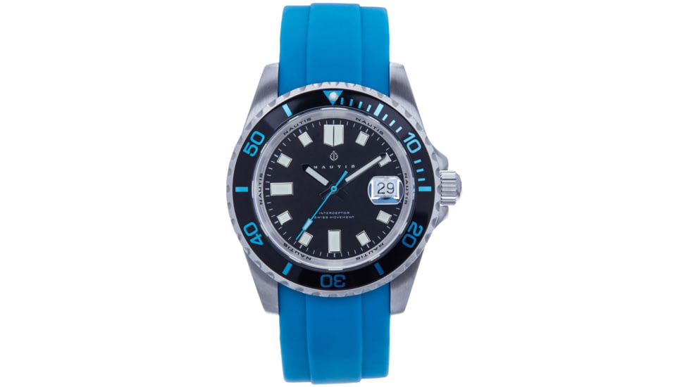 Nautis Interceptor Watch Box Set w/Interchangable Bands &amp; Date Display, Light Blue, One Size, 19161G-A
