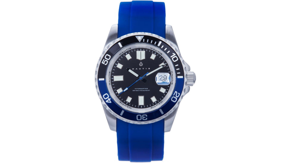 Nautis Interceptor Watch Box Set w/Interchangable Bands &amp; Date Display, Navy, One Size, 19161G-D