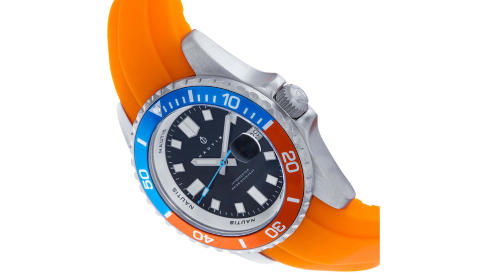 Nautis Interceptor Watch Box Set w/Interchangable Bands &amp; Date Display, Orange, One Size, 19161G-C
