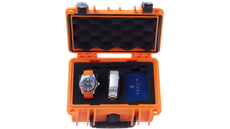 Nautis Interceptor Watch Box Set w/Interchangable Bands &amp; Date Display, Orange, One Size, 19161G-C