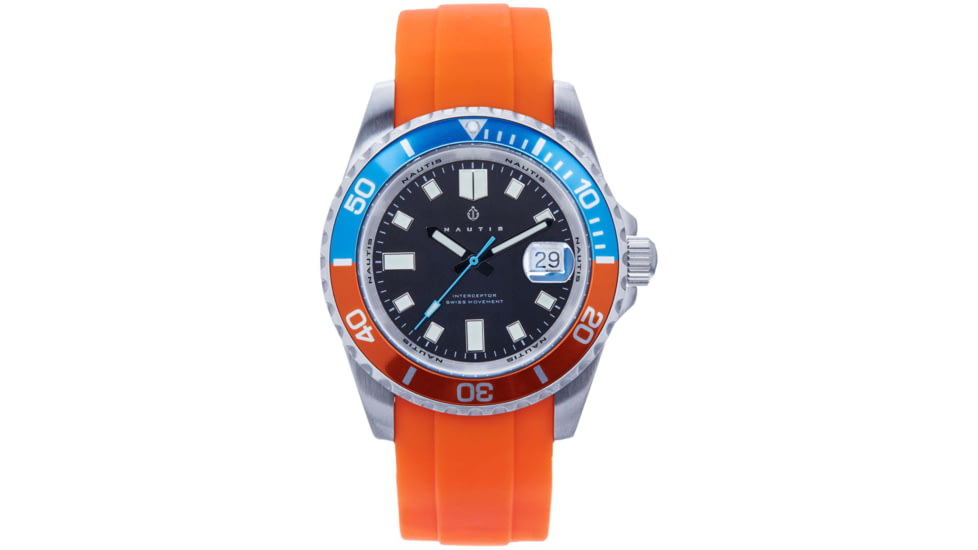 Nautis Interceptor Watch Box Set w/Interchangable Bands &amp; Date Display, Orange, One Size, 19161G-C