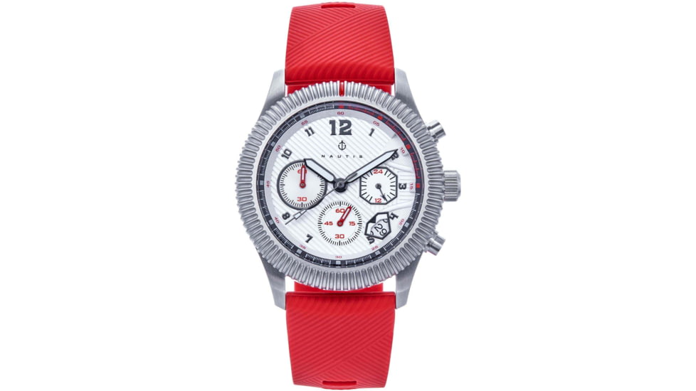 Nautis Meridian Chronograph Strap Watch w/Date, Red, One Size, NAUN100-2