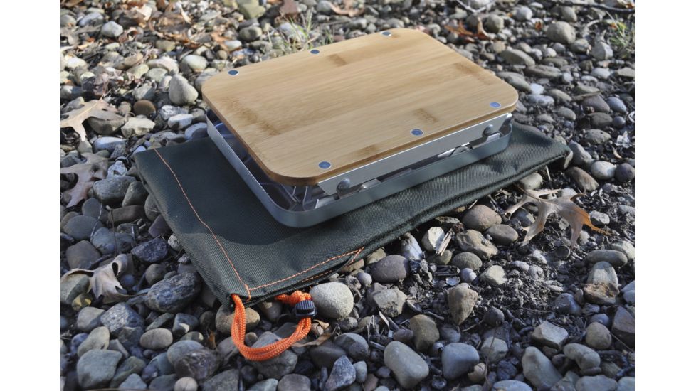 nCamp Prep Surface, Silver/Wood, Small, NPR09CBUS