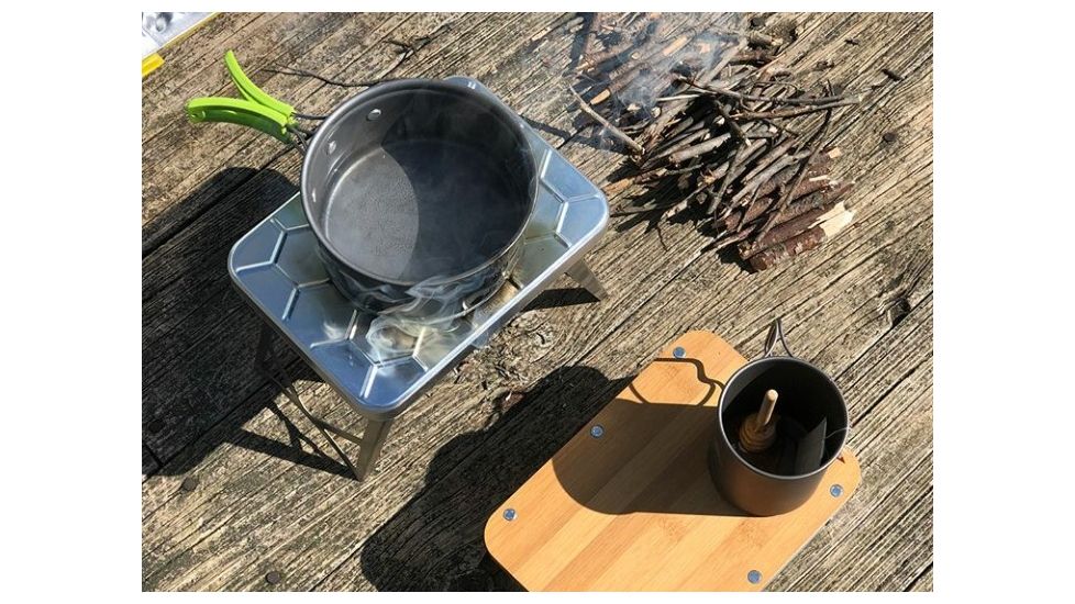 nCamp Wood Burning Stove, Silver, Small, NST09WBUS