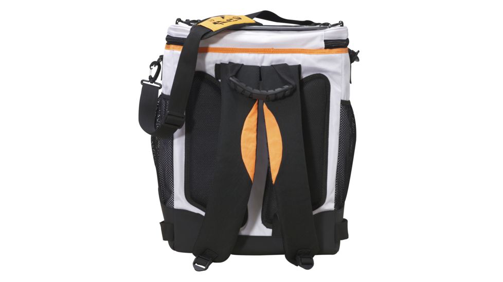 Neanderthal Outdoors Neanderthal Wanderer 45 Soft Cooler Backpack, White, Black, Orange Acsents, 45 Quart WAN-1005