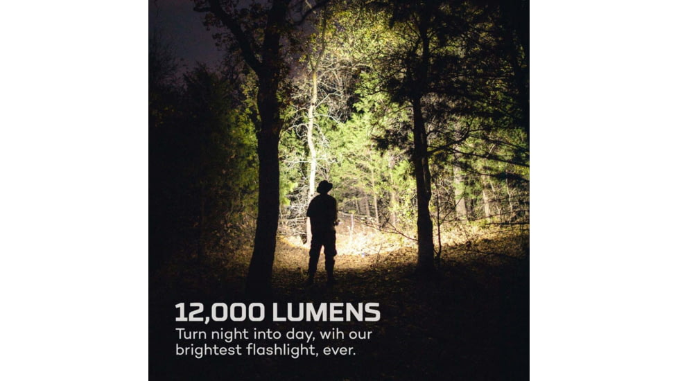 Nebo 12K USB-C Rechargeable Flashlight w/ Power Bank, 12000 Lumens, Black, NEB-FLT-1007