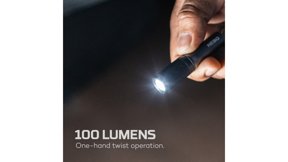 Nebo Columbo Keychain LED Flashlight, AAA, White, 100 Lumens, Black, NEB-POC-1003